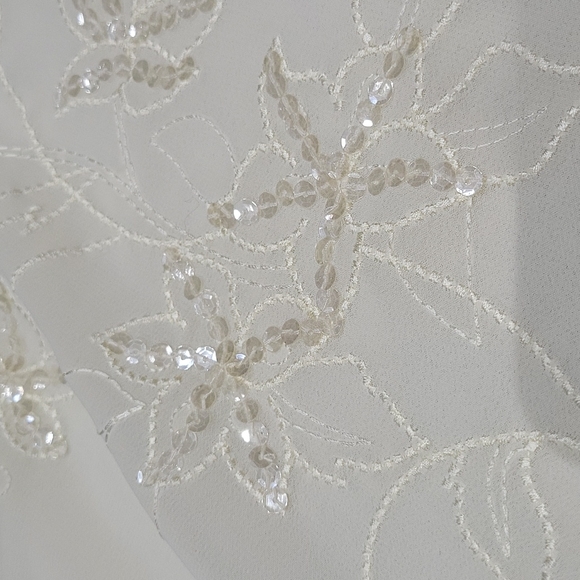 NWOT- La Vie En Rose Ivory Near-Sheer Maxi Nightdress-SZ L - Picture 9 of 15